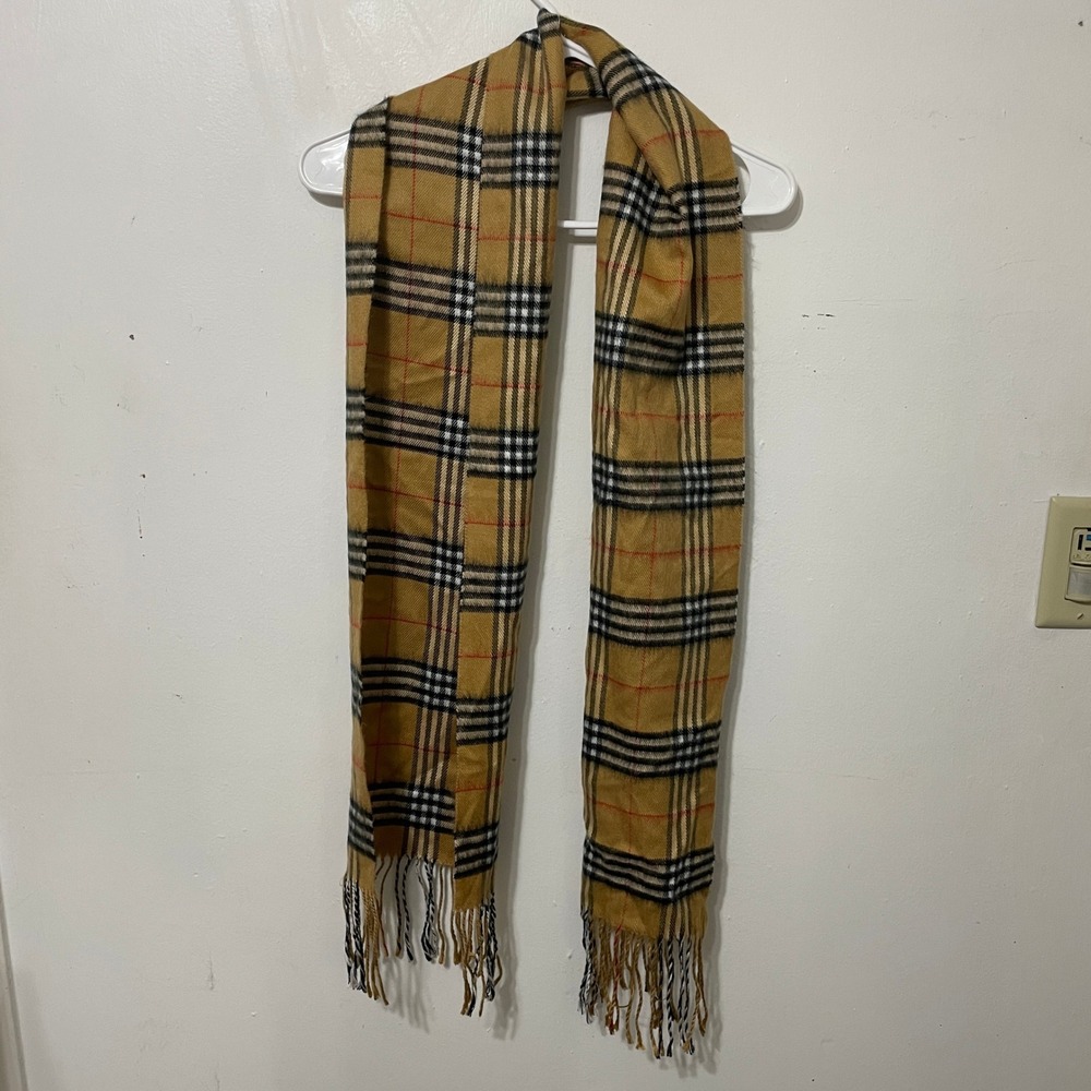 Luxury 100 Percent Cashmere Tartan Plaid Scarf Made in Scotland Brown Black
